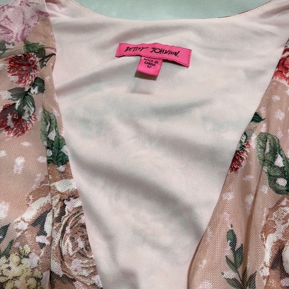 Betsy Johnson women Dress long sleeve floral Ruffle size 12 new with out tags - Picture 6 of 6